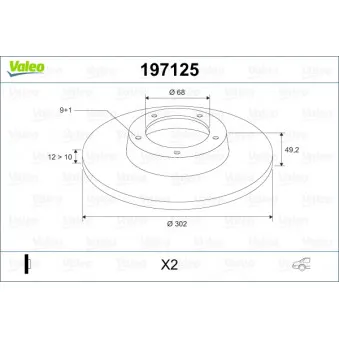 Jeu de 2 disques de frein arrière VALEO OEM 4F0615601E
