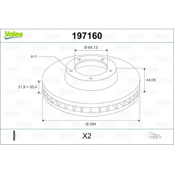 Jeu de 2 disques de frein avant VALEO OEM 34116858652