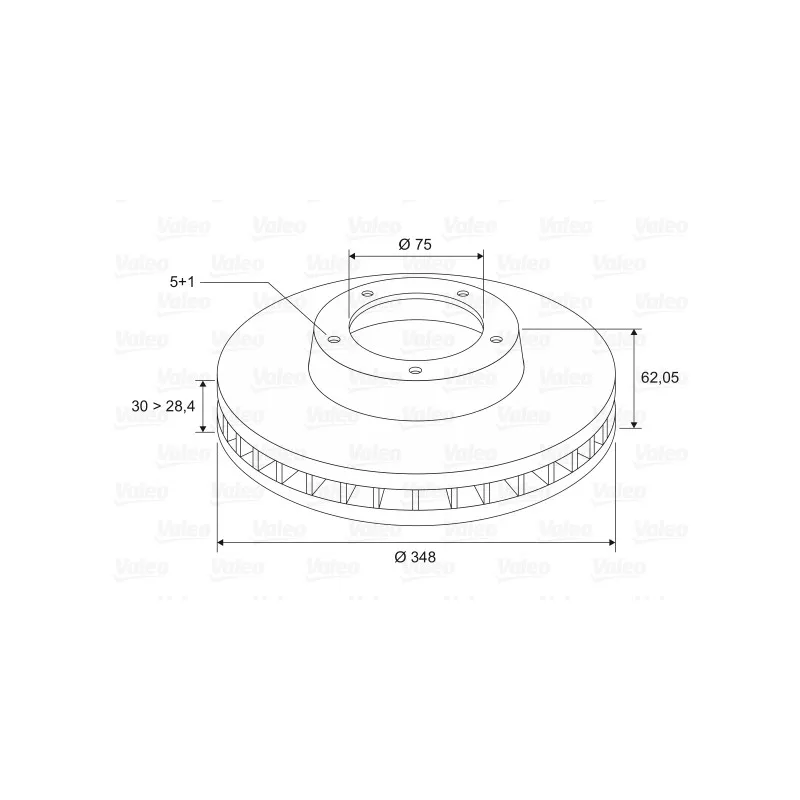 Jeu de 2 disques de frein avant VALEO 197178 - Visuel 1