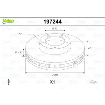 Jeu de 2 disques de frein avant VALEO OEM 5055389
