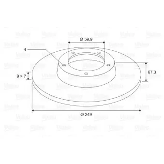 Jeu de 2 disques de frein arrière VALEO OEM 4246Z9