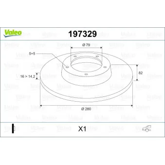 VALEO 197329 - Jeu de 2 disques de frein arrière