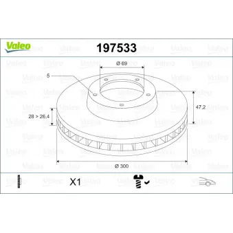 VALEO 197533 - Jeu de 2 disques de frein avant