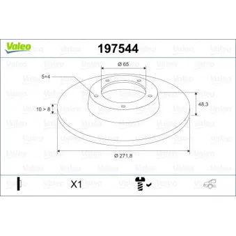 Jeu de 2 disques de frein arrière VALEO OEM 5Q0615601D