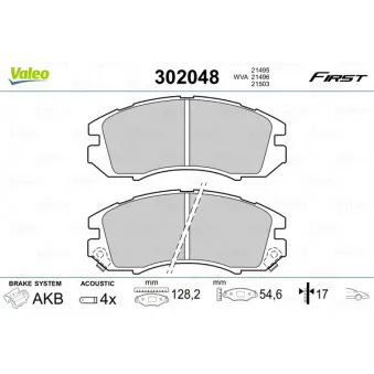 Jeu de 4 plaquettes de frein avant VALEO OEM 26296AA142