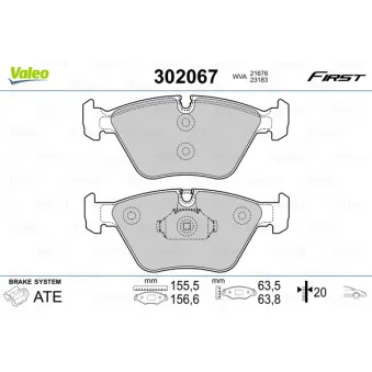 Jeu de 4 plaquettes de frein avant VALEO OEM SFP000040