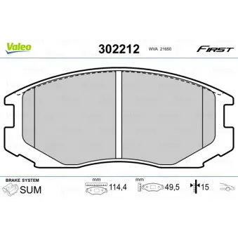 Jeu de 4 plaquettes de frein avant VALEO OEM MB928463