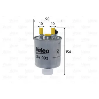 Filtre à carburant VALEO 587093 pour RENAULT KANGOO 1.5 dCi 80 - 80cv
