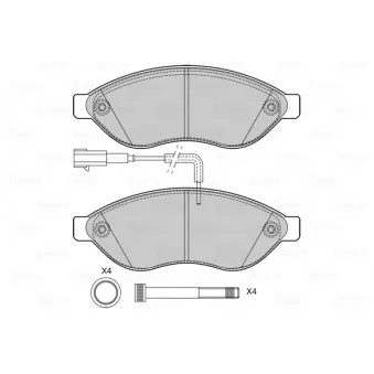 Jeu de 4 plaquettes de frein avant VALEO OEM 1623842480