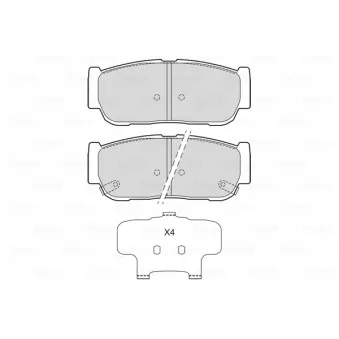 Jeu de 4 plaquettes de frein arrière VALEO OEM 4841321B10