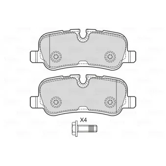 Jeu de 4 plaquettes de frein arrière VALEO OEM LR015519