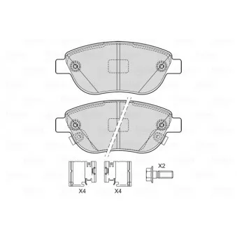 Jeu de 4 plaquettes de frein avant VALEO OEM 77366481