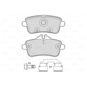 Jeu de 4 plaquettes de frein arrière VALEO OEM A0064204020