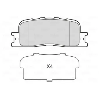Jeu de 4 plaquettes de frein arrière VALEO OEM 446633100