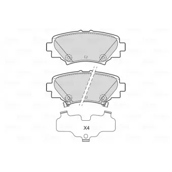 Jeu de 4 plaquettes de frein arrière VALEO OEM B4Y02648ZA