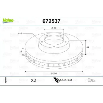 Jeu de 2 disques de frein avant VALEO OEM 34116858652