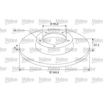 Jeu de 2 disques de frein arrière VALEO OEM 4246Z9