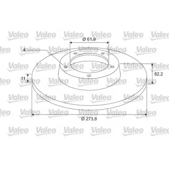 Jeu de 2 disques de frein arrière VALEO OEM 7701208230