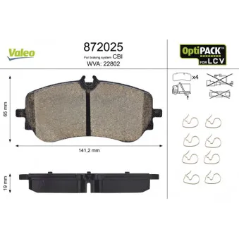 Jeu de 4 plaquettes de frein arrière VALEO OEM 2H6698451A