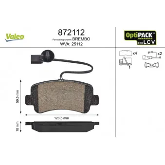 Jeu de 4 plaquettes de frein arrière VALEO OEM 440601147R