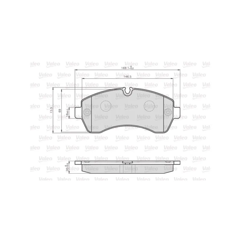 Jeu de 4 plaquettes de frein avant VALEO 872200 - Visuel 1