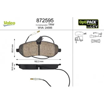Jeu de 4 plaquettes de frein avant VALEO OEM 425364