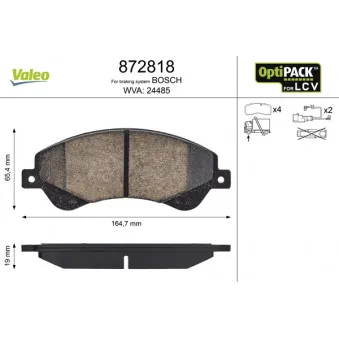 Jeu de 4 plaquettes de frein avant VALEO OEM 1534428