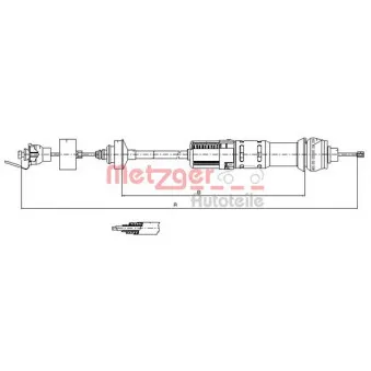Tirette à câble, commande d'embrayage METZGER 11.2284 pour CITROEN XSARA 1.4 HDI - 68cv