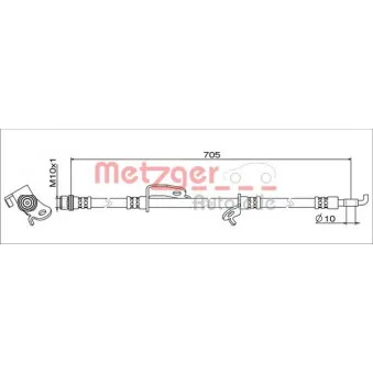 METZGER 4111012 - Flexible de frein avant droit