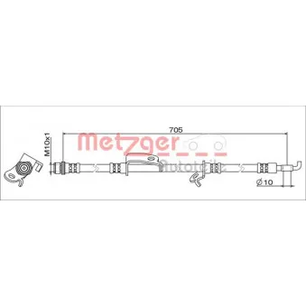 METZGER 4111519 - Flexible de frein avant gauche