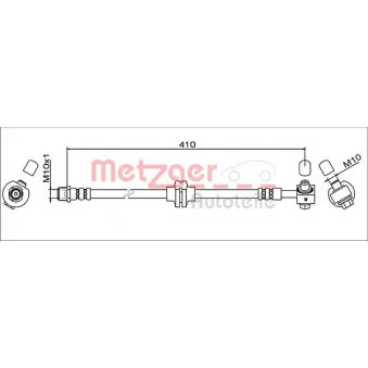 METZGER 4111608 - Flexible de frein avant droit