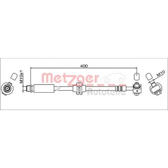 METZGER 4111622 - Flexible de frein avant droit