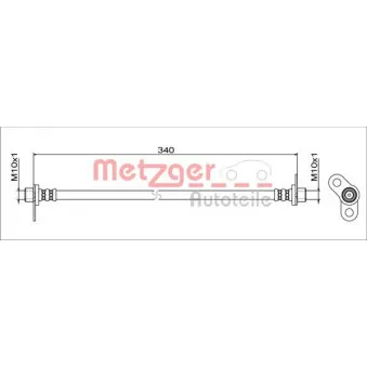 METZGER 4111745 - Flexible de frein arrière droit