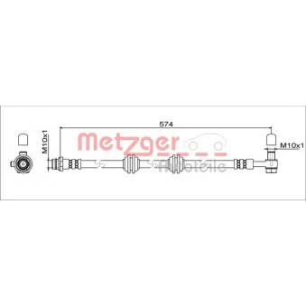 METZGER 4111755 - Flexible de frein arrière gauche