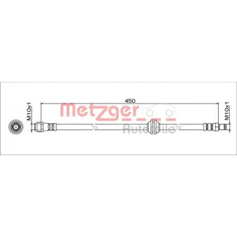 Flexible de frein METZGER 4111775 pour MERCEDES-BENZ VITO 119 CDI / BlueTEC - 190cv