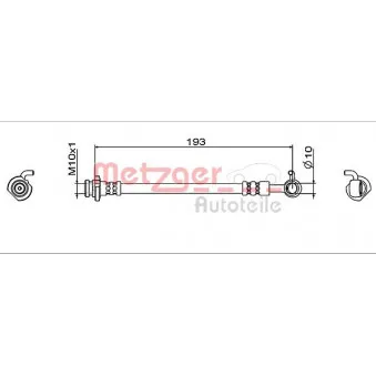 METZGER 4112005 - Flexible de frein arrière gauche
