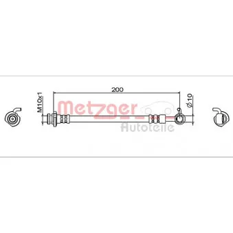 METZGER 4112006 - Flexible de frein arrière gauche