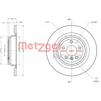 METZGER 6110763 - Jeu de 2 disques de frein arrière