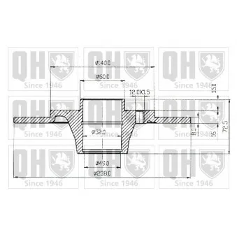 Jeu de 2 disques de frein arrière QUINTON HAZELL BDC3691