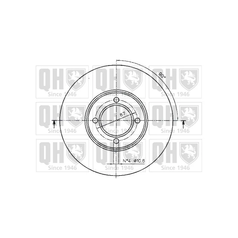 Jeu de 2 disques de frein avant QUINTON HAZELL BDC4222 - Visuel 1