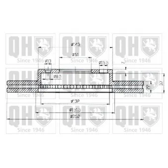 QUINTON HAZELL BDC4404 - Jeu de 2 disques de frein avant