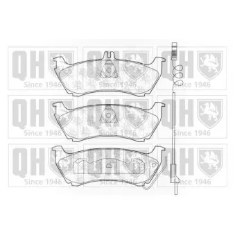 Jeu de 4 plaquettes de frein arrière QUINTON HAZELL OEM 1634200520