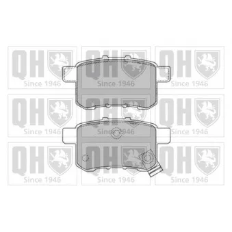 Jeu de 4 plaquettes de frein arrière QUINTON HAZELL OEM 43022TL1G00