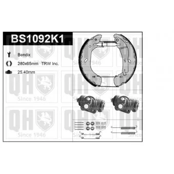 QUINTON HAZELL BS1092K1 - Kit de freins, freins à tambours