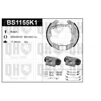 QUINTON HAZELL BS1155K1 - Kit de freins, freins à tambours