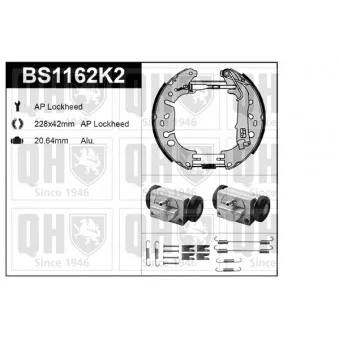 QUINTON HAZELL BS1162K2 - Kit de freins, freins à tambours