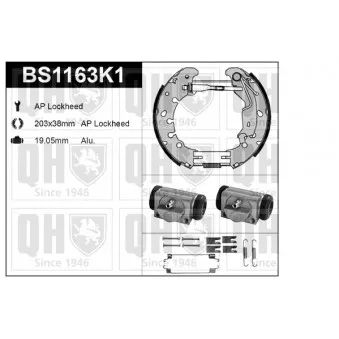 QUINTON HAZELL BS1163K1 - Kit de freins, freins à tambours