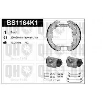 QUINTON HAZELL BS1164K1 - Kit de freins, freins à tambours