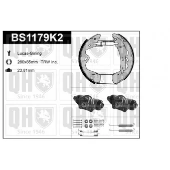 QUINTON HAZELL BS1179K2 - Kit de freins, freins à tambours