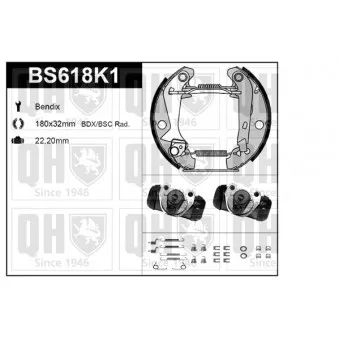 QUINTON HAZELL BS618K1 - Kit de freins, freins à tambours